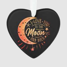 Adorno Te Amo Al Regalo De La Luna Negro Moderno