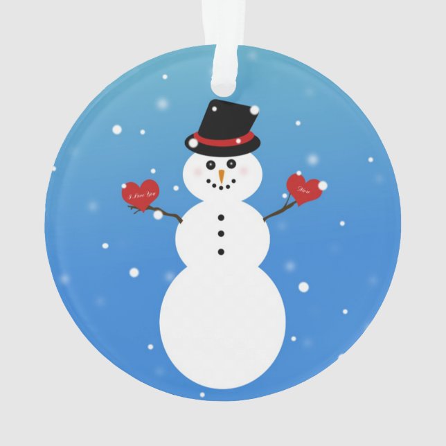 Adorno Te amo más muñeco de nieve (Reverso)