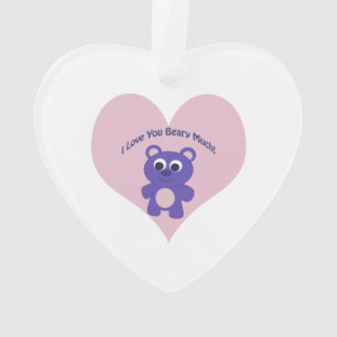 Adorno Te Amo Mucho Oso Púrpura