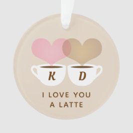 Adorno Te Amo Un Personalizado Latte Monograma Iniciales 