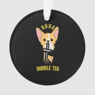Adorno Té de burbuja mate Boba Té de leche Anime Corgi