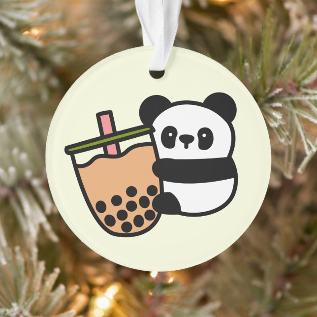 Adorno Té de burbuja y oso panda (Árbol)