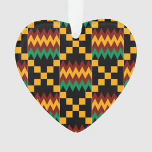 Adorno Tela Kente Amarillo, Verde, Rojo, Negro