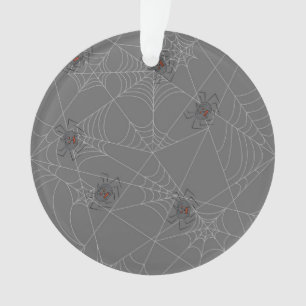 Adorno telaraña y calabazas de Halloween