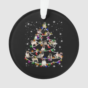 Adorno temporada de pug con amigos felices navidades