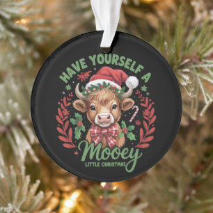 Adorno Tenga un pequeño Xmas muy mooey Vaca Highland