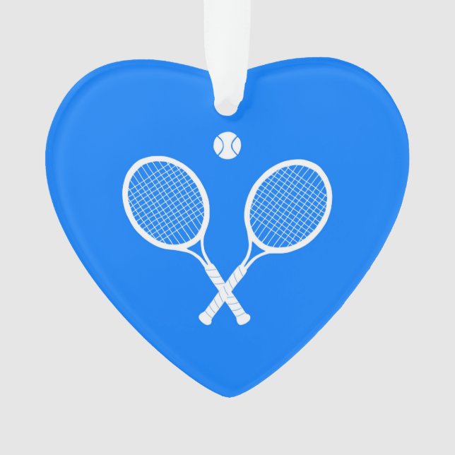 Adorno Tenis blancos raquetas corazón azul (Anverso)