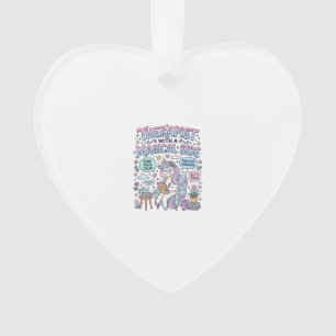 Adorno Terapeuta de Unicornio con un Regalo Mágico Latera