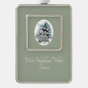 Adorno Terrier Blanco de West Highland Navidad