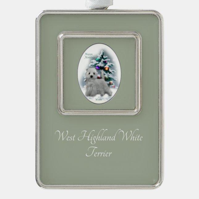 Adorno Terrier Blanco de West Highland Navidad (Anverso)