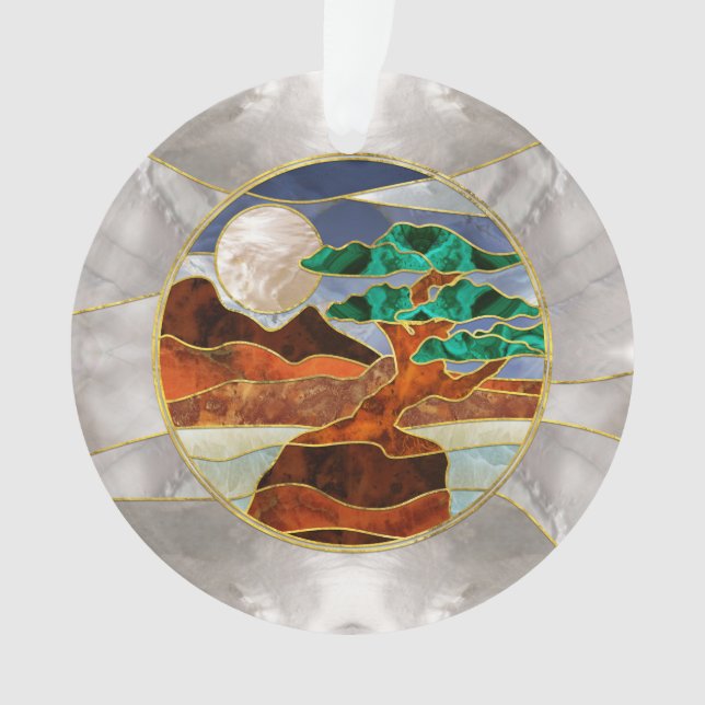 Adorno Textos minerales paisajísticos japoneses (Anverso)