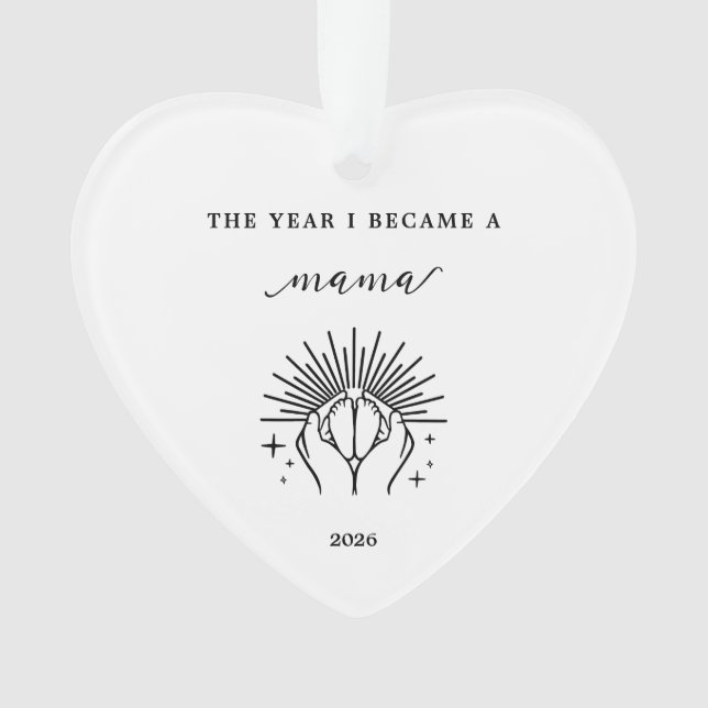 Adorno The Year I Became A Mama Gift Acrylic Ornament (Anverso)