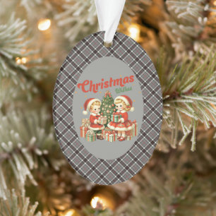 Adorno Thomson Grey Moderno Tartán de Navidad