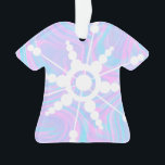 Adorno Tie Dye Liquid Retro Groovy<br><div class="desc">Ornamentos de tinte con dibujo a mano y copo de nieve</div>
