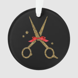 Adorno Tijeras de purpurina dorado - Estilista de peluque