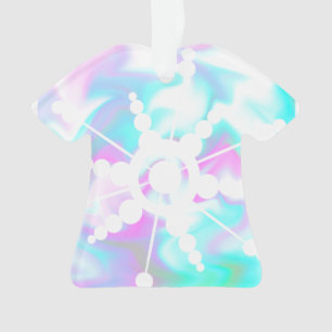 Adorno Tinte Teñido Líquido Retro Groovy Navidad Rosa Azu