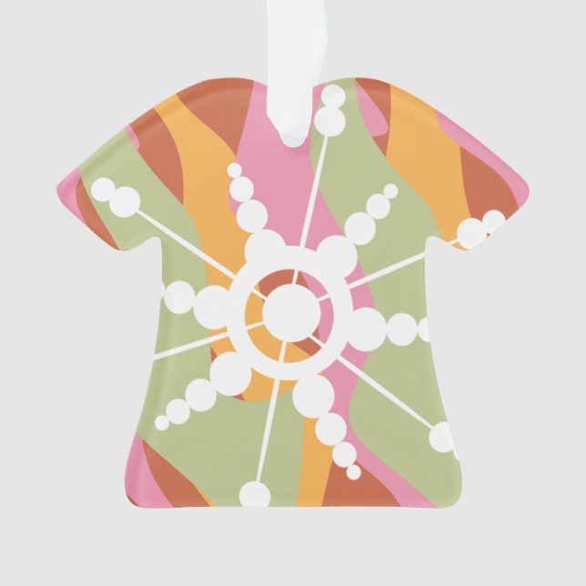 Adorno Tinte Tie Dye Retro Groovy Navidad (Anverso)