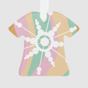 Adorno Tinte Tie Dye Retro Groovy Navidad Beige Verde