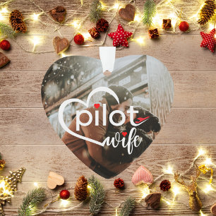 Adorno Tipografía de esposas piloto Corazón y Avión, foto