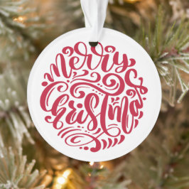 Adorno Tipografía de Navidades rojos foto personalizada