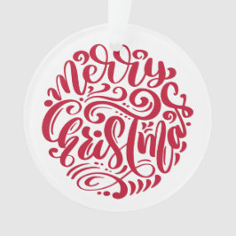 Adorno Tipografía de Navidades rojos foto personalizada