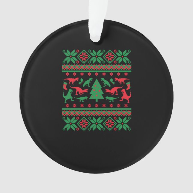 Adorno Tirannosaurus Rex Navidades feos Sweater - Trex Ug (Anverso)