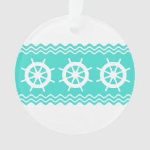 Adorno Tiras de casco de turquesa blanca costera Nautical