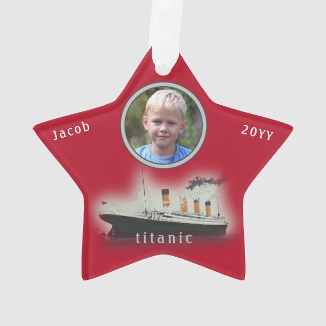 Adorno Titanic Porthole Photo Red Navidades (Reverso)