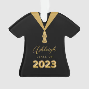 Adorno Toga de graduación negra personalizada de la promo