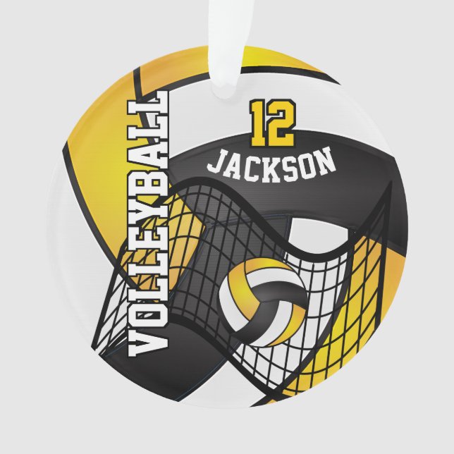 Adorno Torneo dorado, voleibol blanco y negro 🏐 (Anverso)