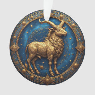 Adorno Toro Tauro Dorado en Círculo Zodiacal Cósmico