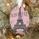 Adorno torre de eiffel de parís vintage rosa romántico<br><div class="desc">romántica torre de eiffel rosado francés vintage parís accesorios para el hogar. Regalos de boda de destino.</div>