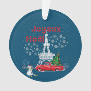 Adorno Torre Eiffel de París Árbol de Navidad Camión Rojo