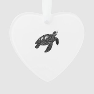Adorno Tortuga acuática vieja nadando elegante copia