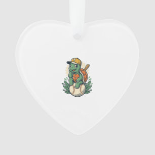 Adorno Tortuga de béisbol grabado vintage diseño gráfico_