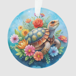 Adorno Tortuga floral