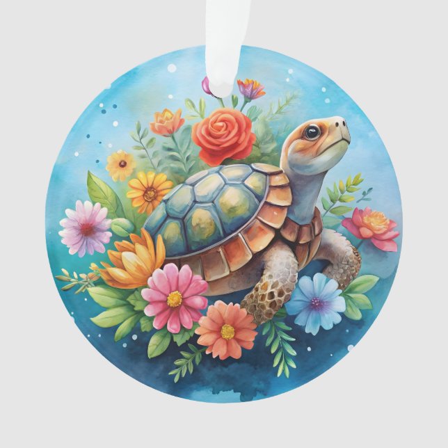 Adorno Tortuga floral (Anverso)
