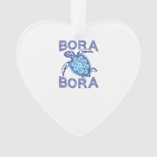 Adorno Tortuga marina tribal azul polinesia Bora Bora