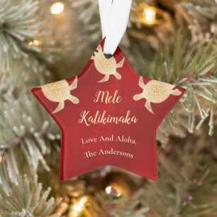 Adorno Tortugas de oro   Mele Kalikimaka   NAVIDADES