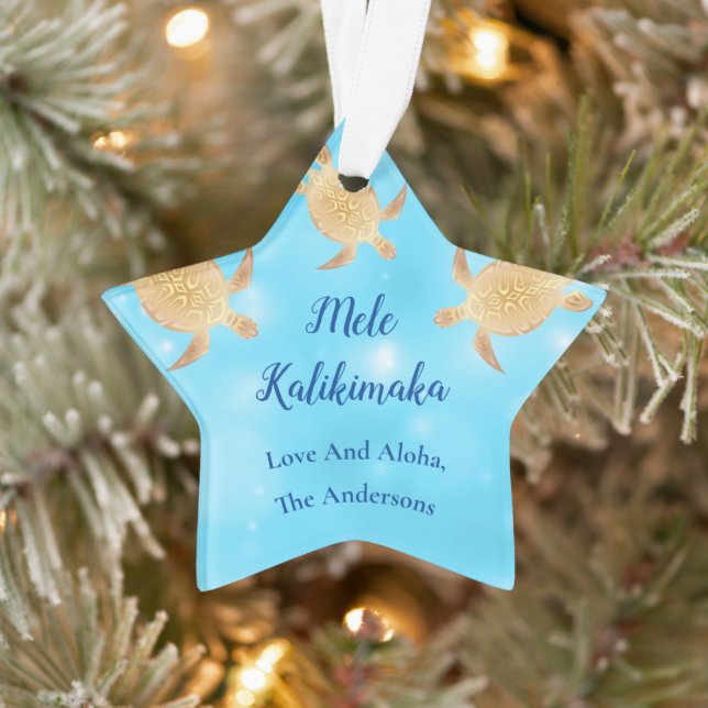 Adorno Tortugas doradas Mele Kalikimaka Navidades hawaian (Árbol)
