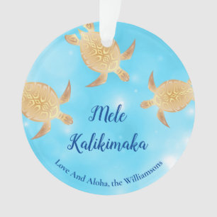 Adorno Tortugas doradas Mele Kalikimaka Personalizadas