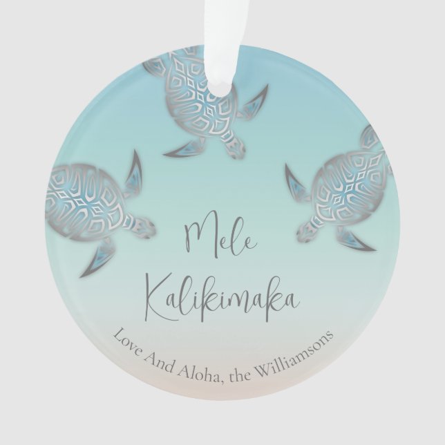 Adorno Tortugas plateadas | Mele Kalikimaka | Foto famili (Anverso)