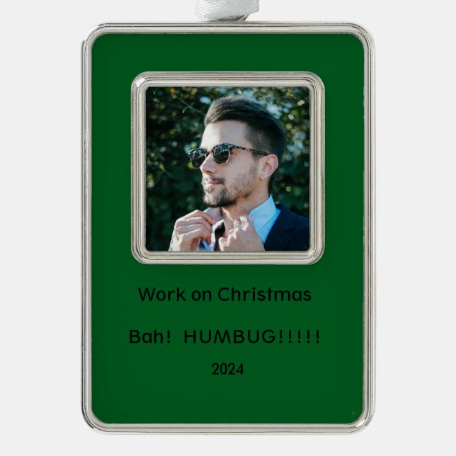 Adorno Trabajar con Navidades con un ornamento sarcástico (Anverso)