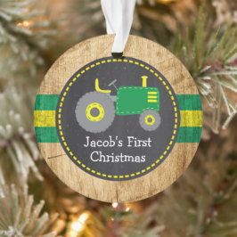 Adorno Tractor Verde Adorable Primera Navidad del Bebé Rú