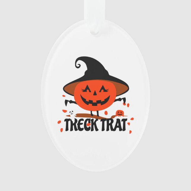 Adorno Treck Trat Pumpkin Sonriente (Anverso)