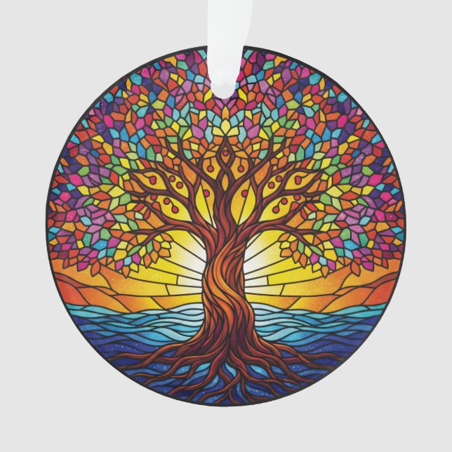 Adorno Tree of Life Ornament 2025, Stained-Glass Effect 2 (Anverso)