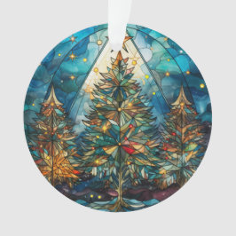 Adorno Tres Árboles de vidrio manchado