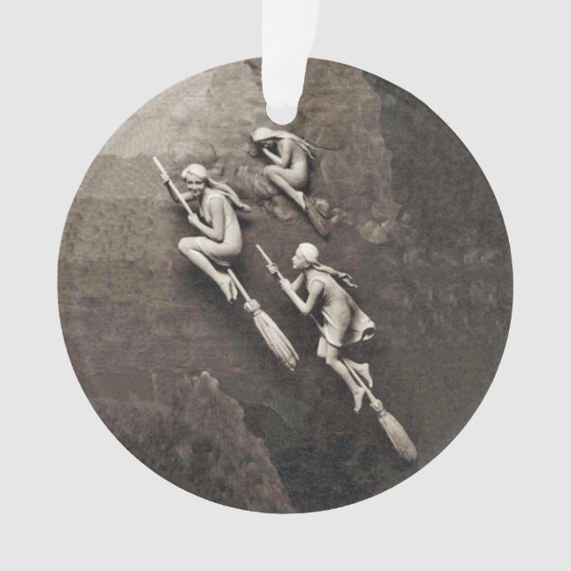 Adorno Tres brujas blancas que vuelan sobre las habitacio (Anverso)