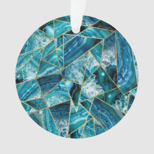 Adorno Triángulo geométrico del oro del negro de la ág