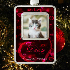 Adorno Tributo de amor mascota o memorial, corazones rojo